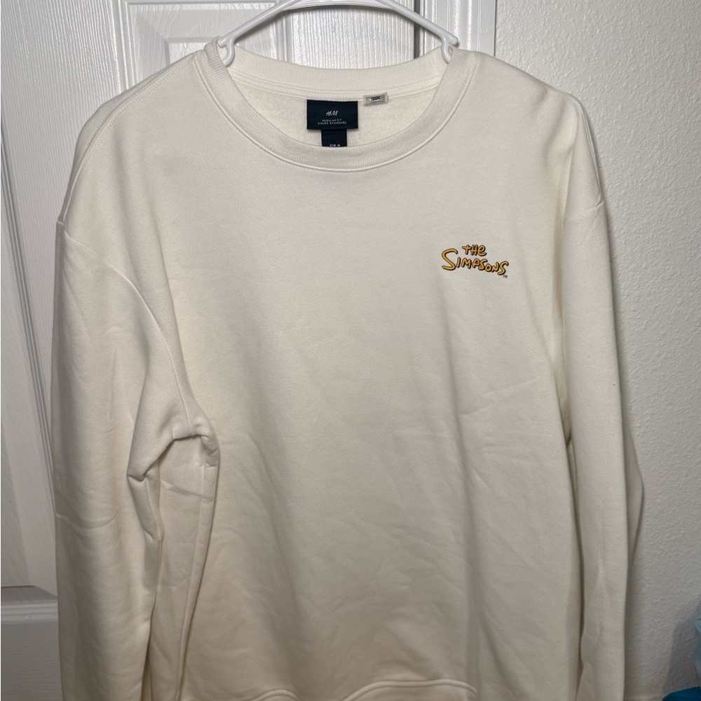 H&M Cream Crewneck Sweater with The Simpsons